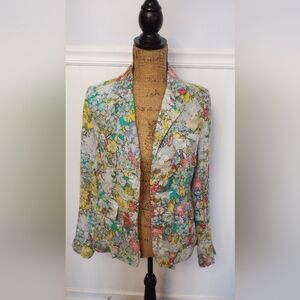 Sundance Boho Floral Lightweight Cotton Blazer Jacket Women’s Size Small